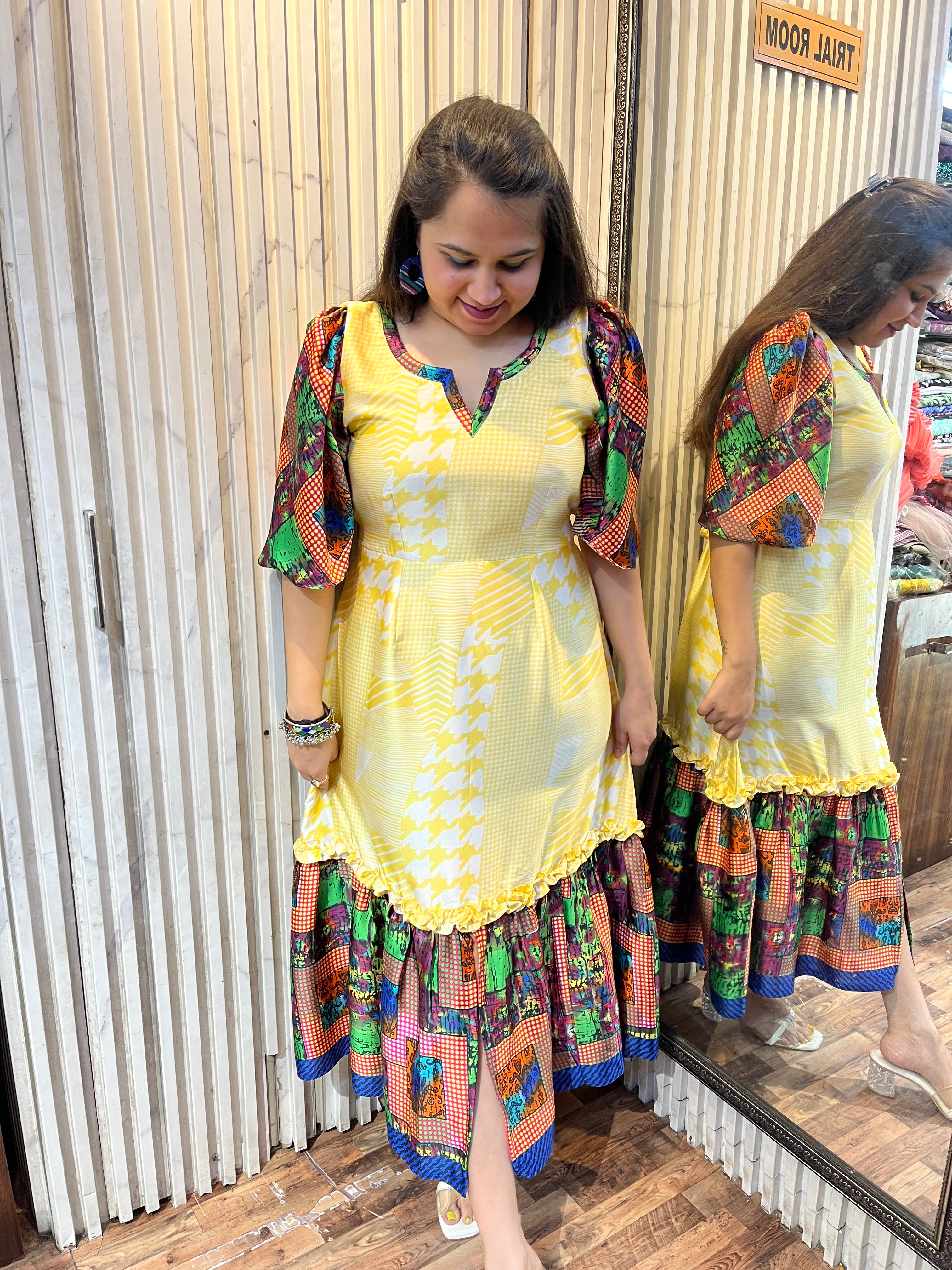 Satin Lemon Maxi Dress