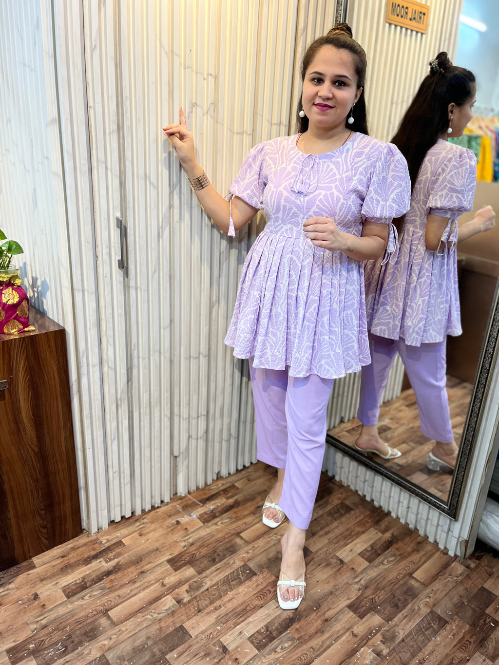 Lavender Abstract Flared Coord