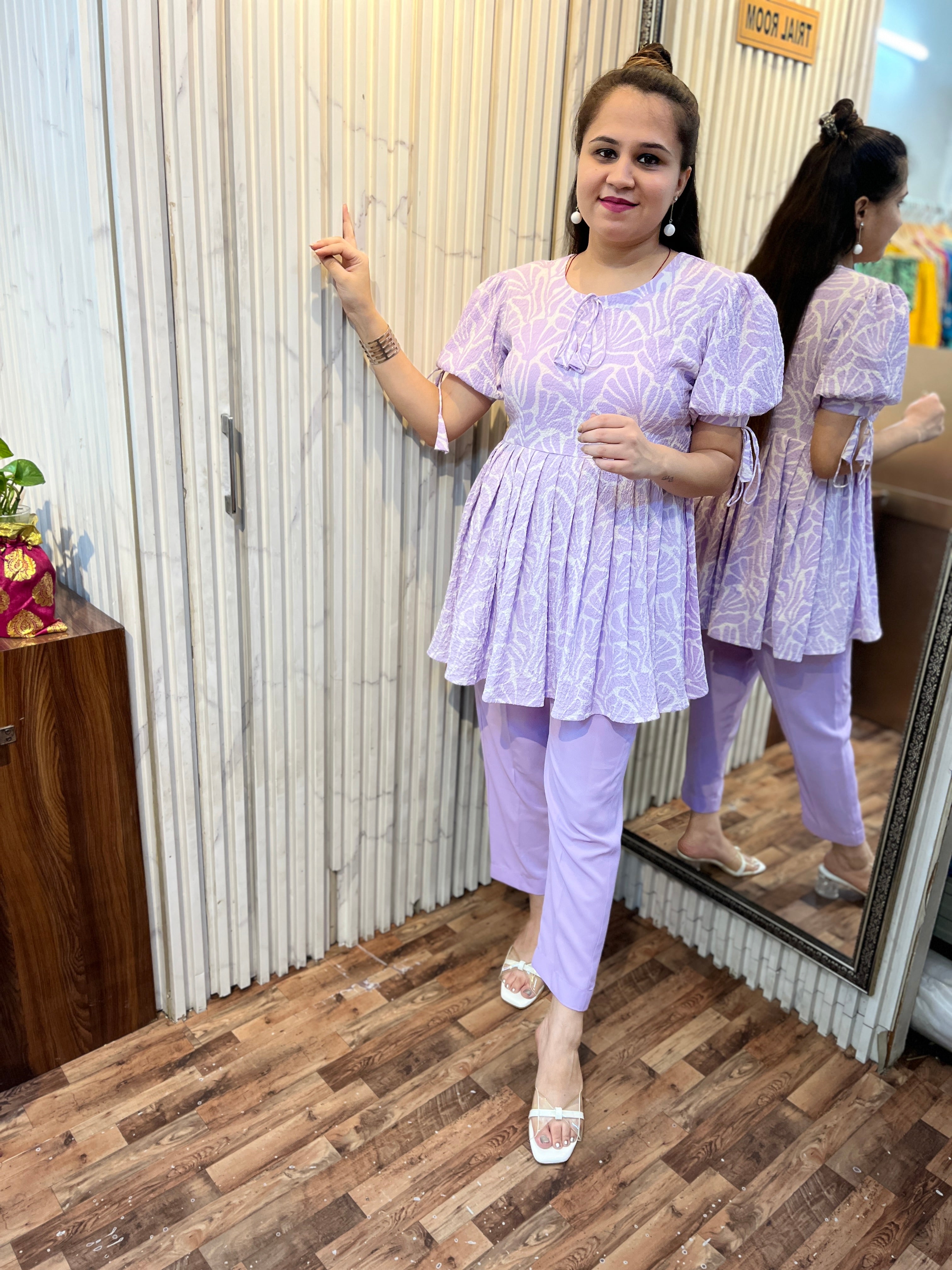 Lavender Abstract Flared Coord