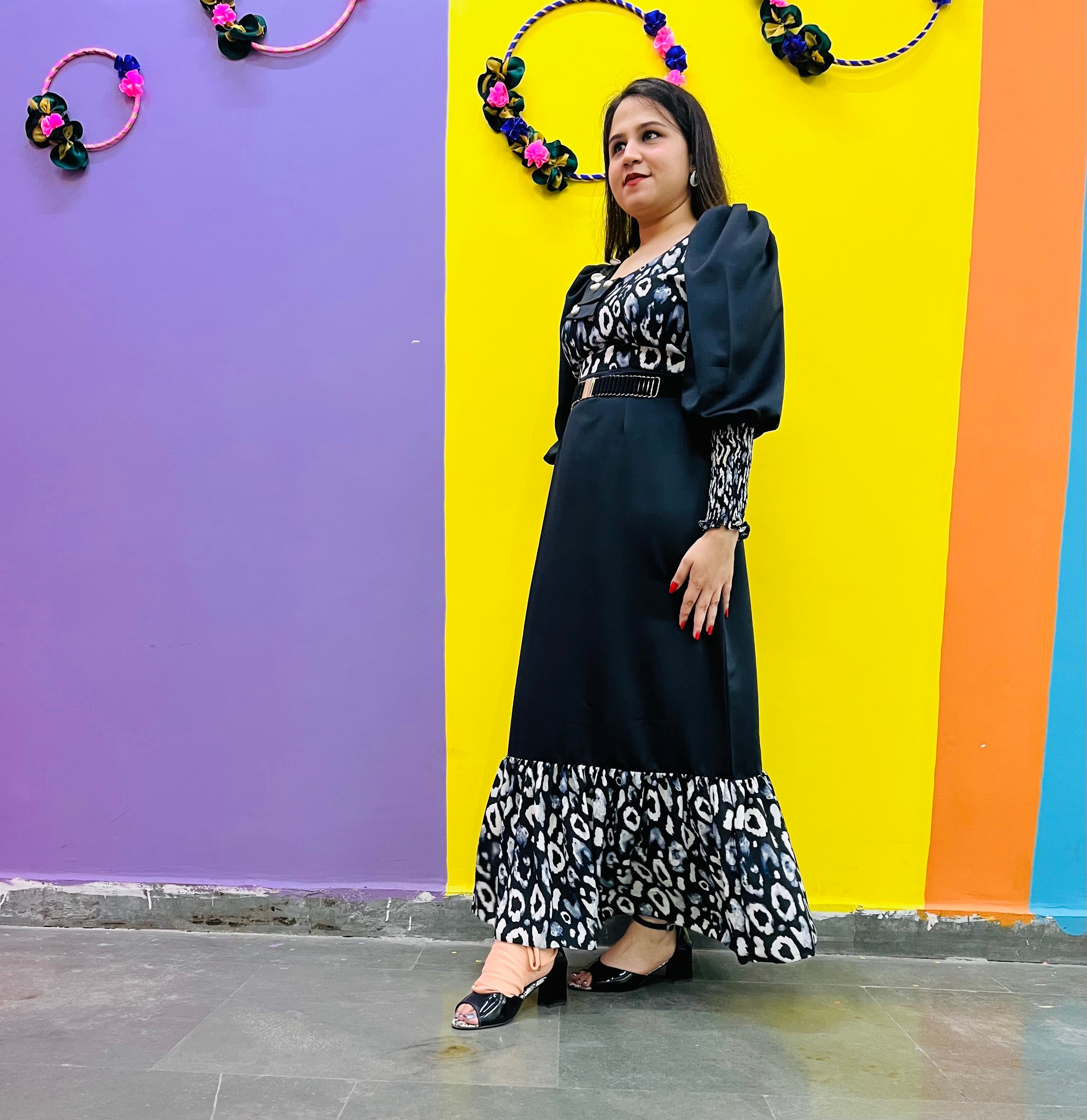 Double Georgette Crepe Maxi Dress