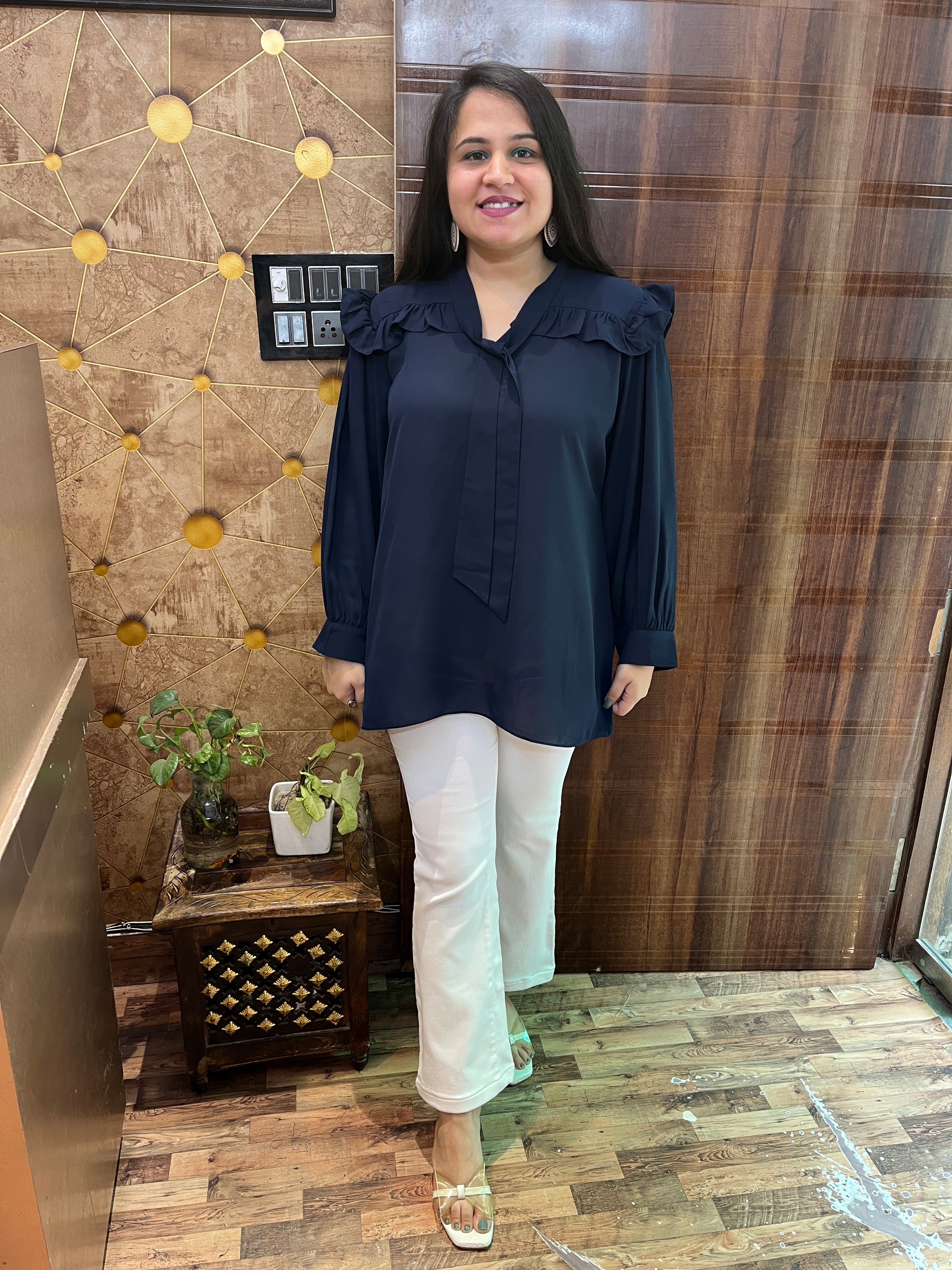 Double Georgette Frill Top