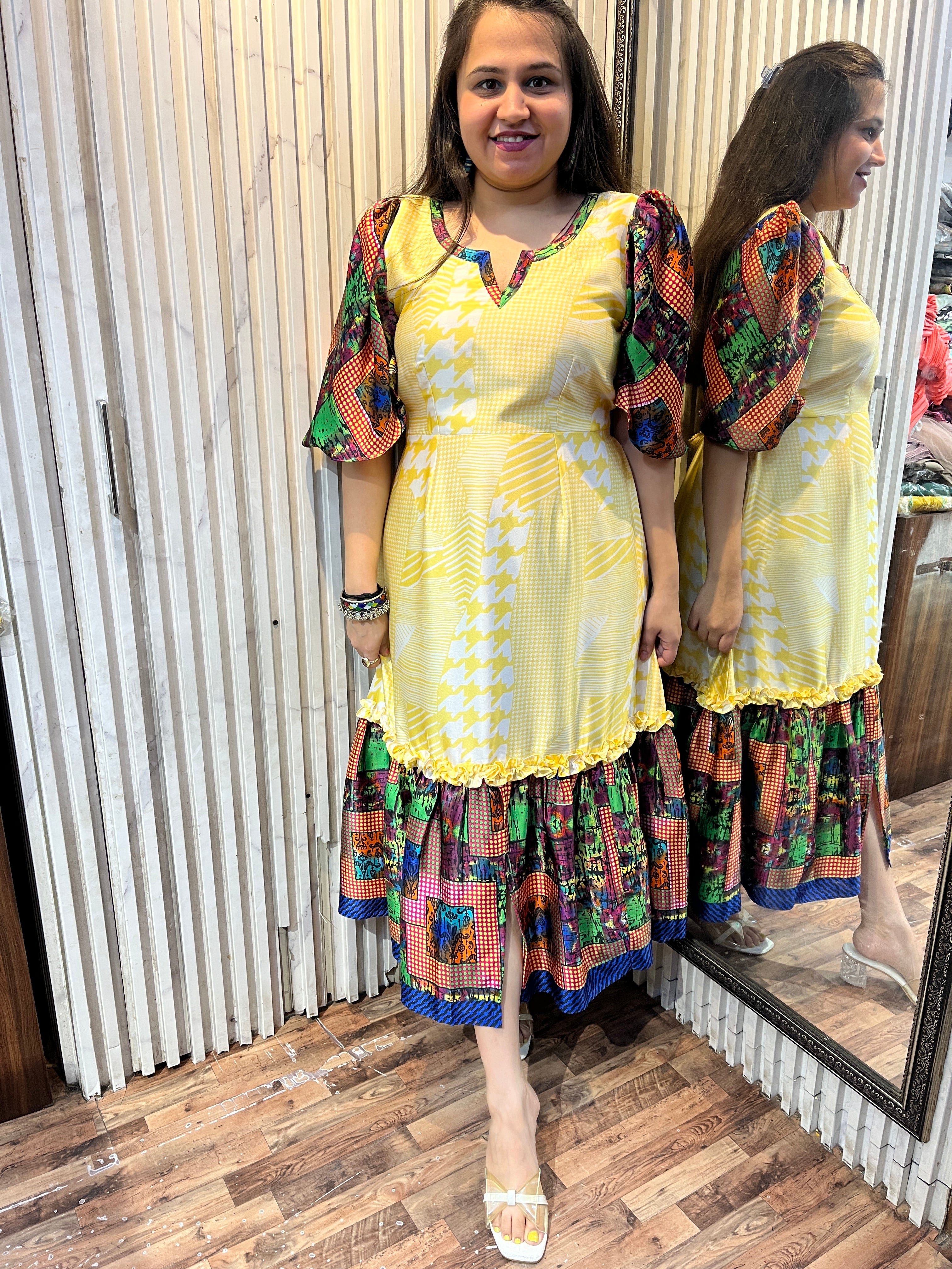 Satin Lemon Maxi Dress