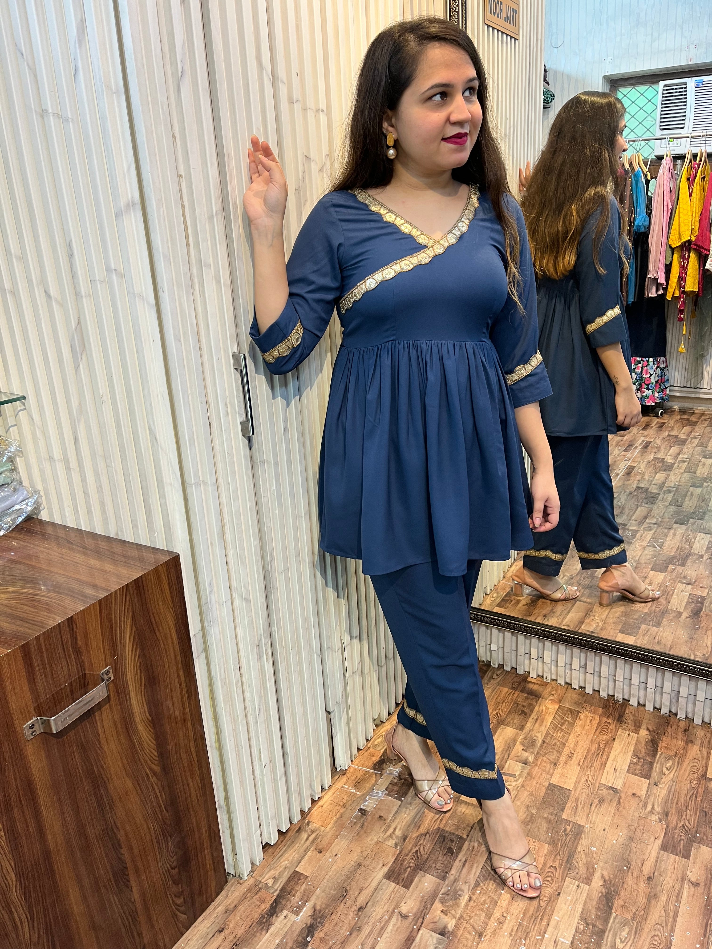 Blue Angrakha Coord