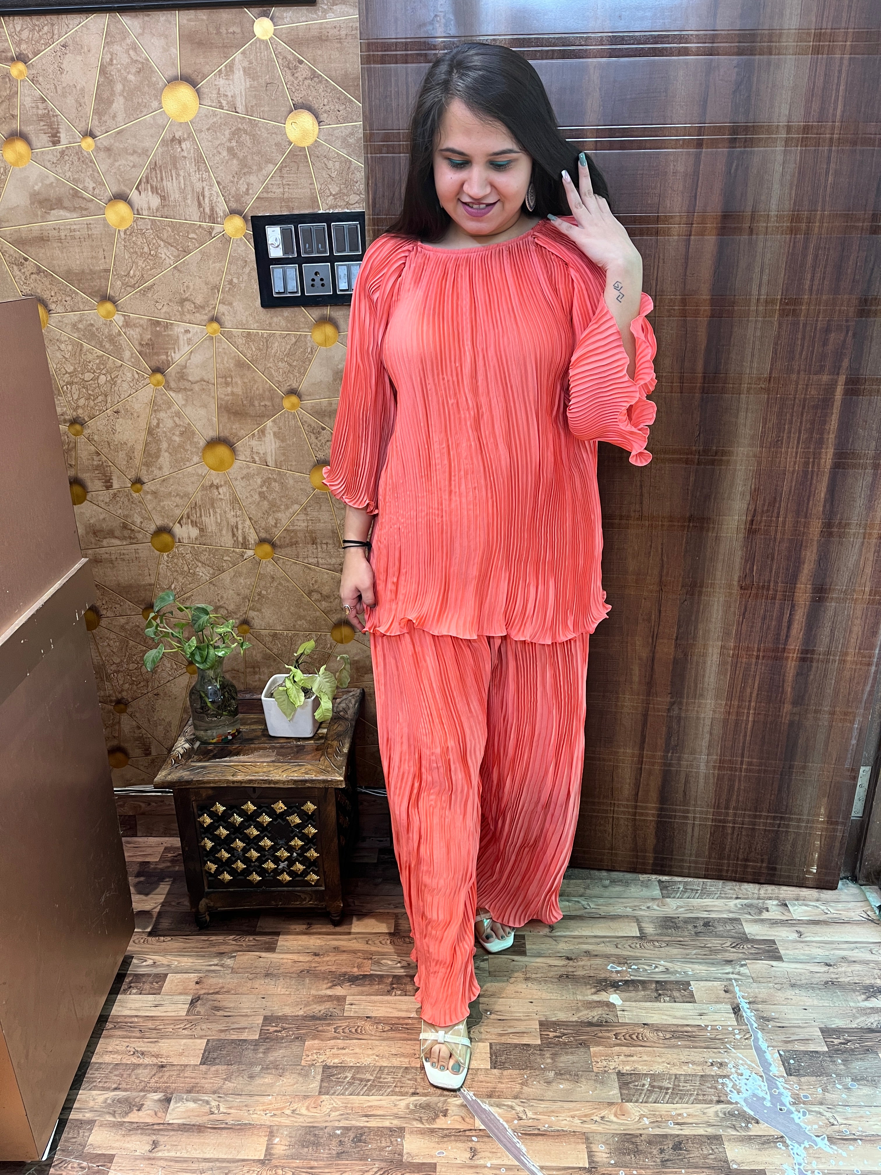 Pleated Georgette Coord Set