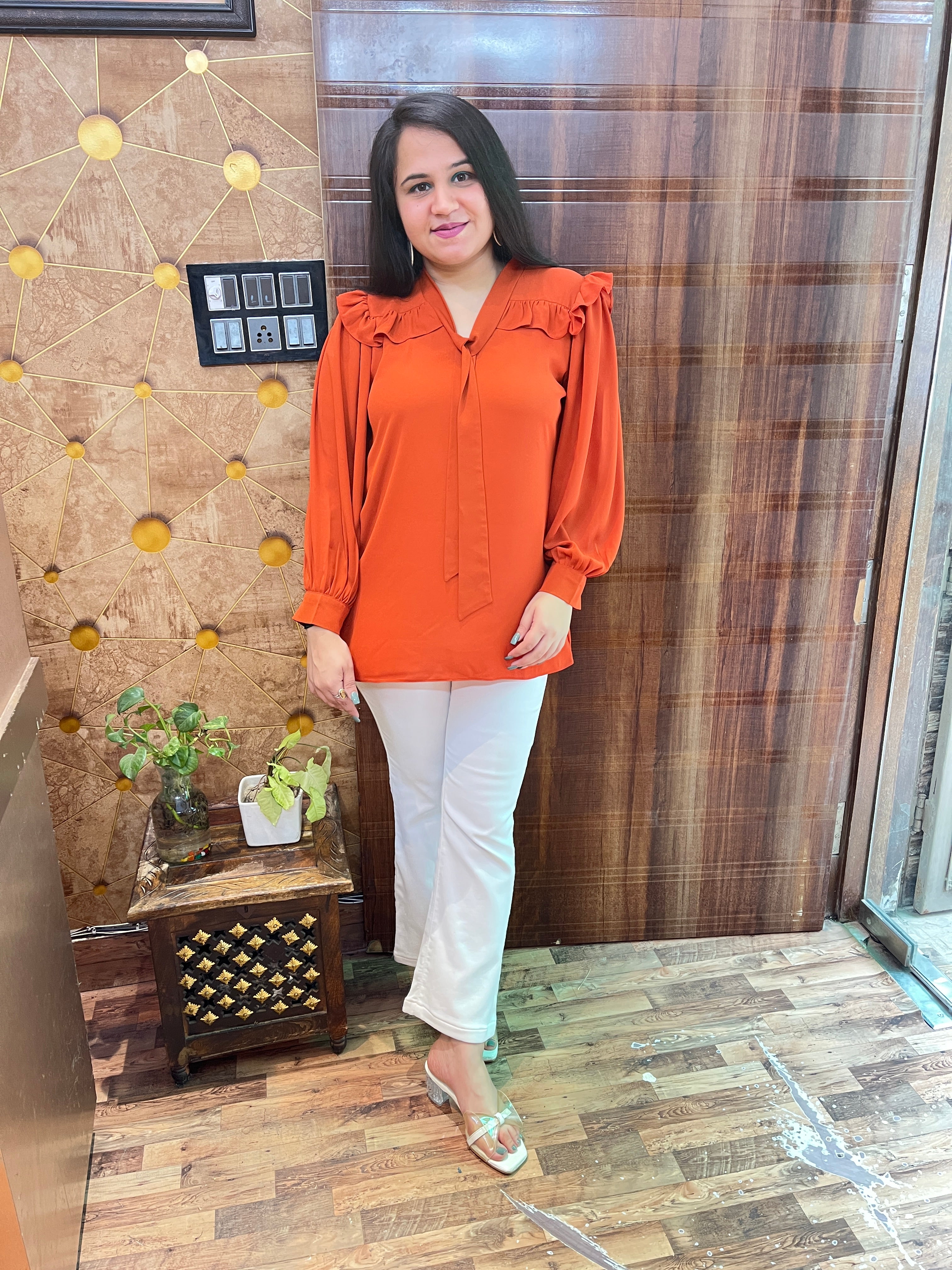 Double Georgette Frill Top