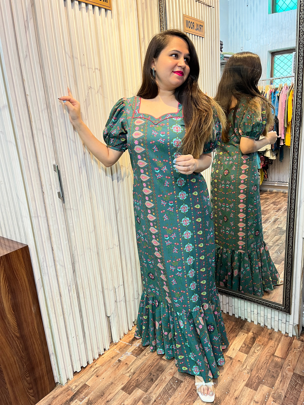 Wrinkled Double Georgette Maxi Saree