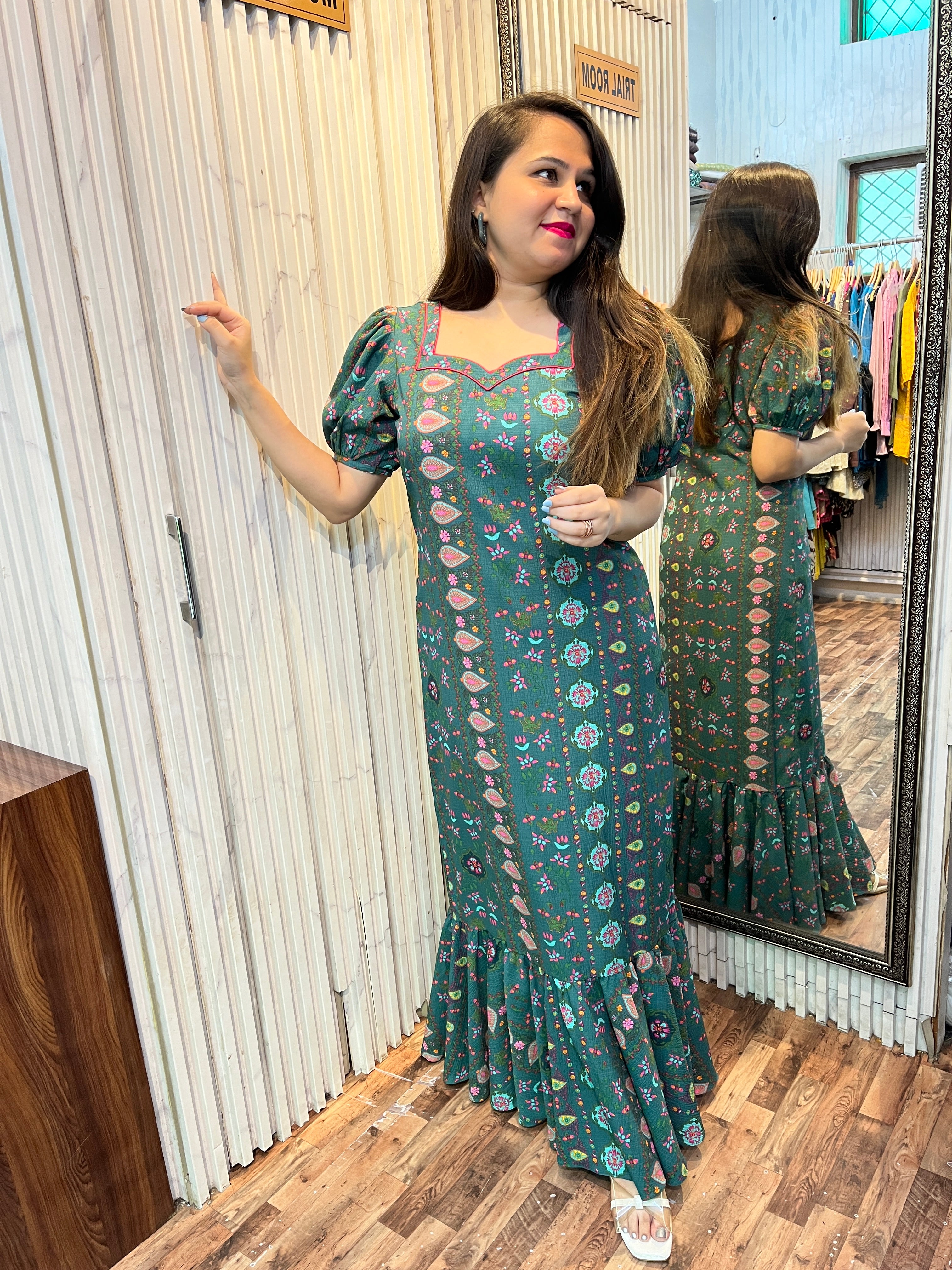 Wrinkled Double Georgette Maxi Saree