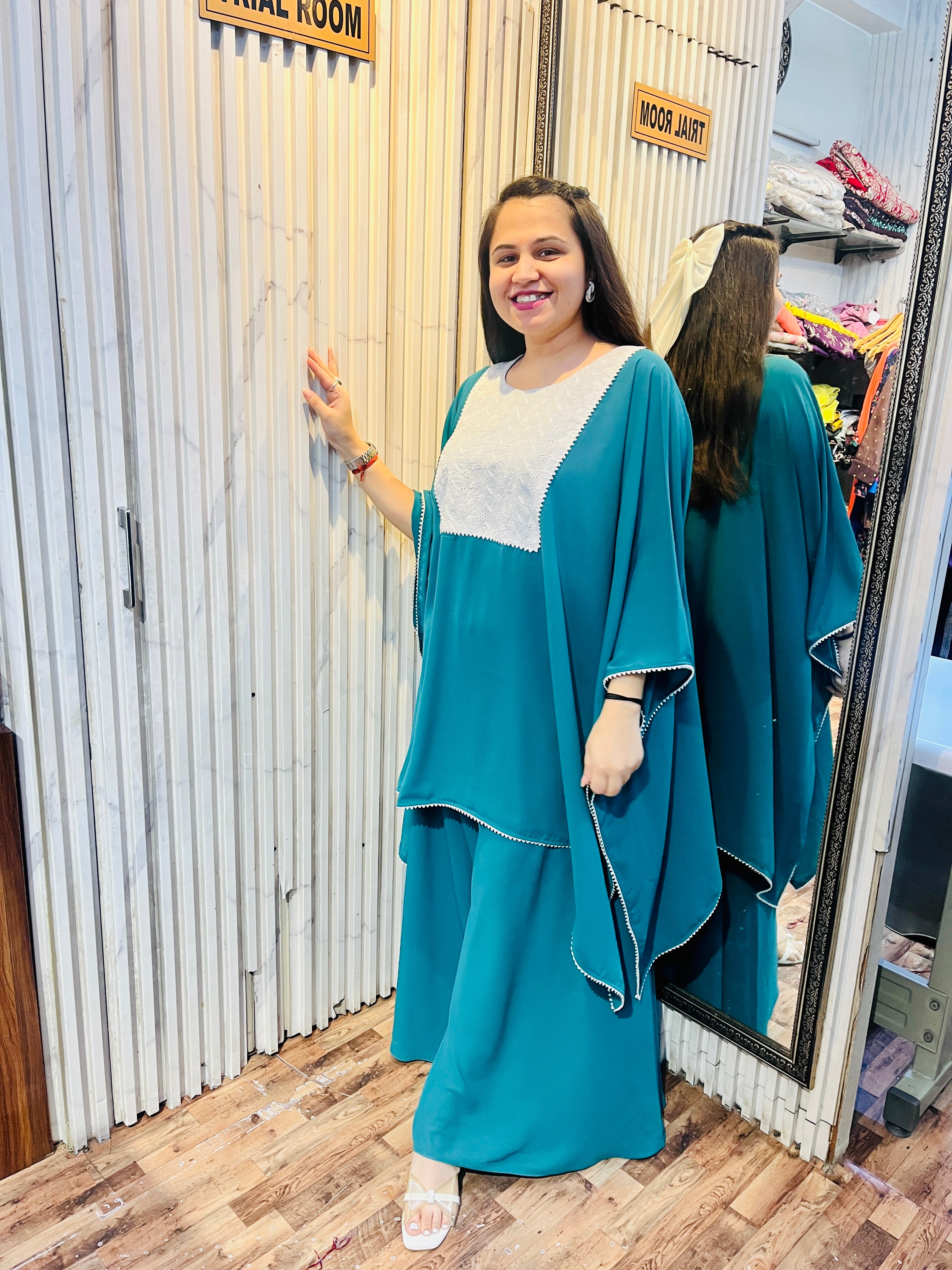 Double Georgette Kaftan Sharara Coord