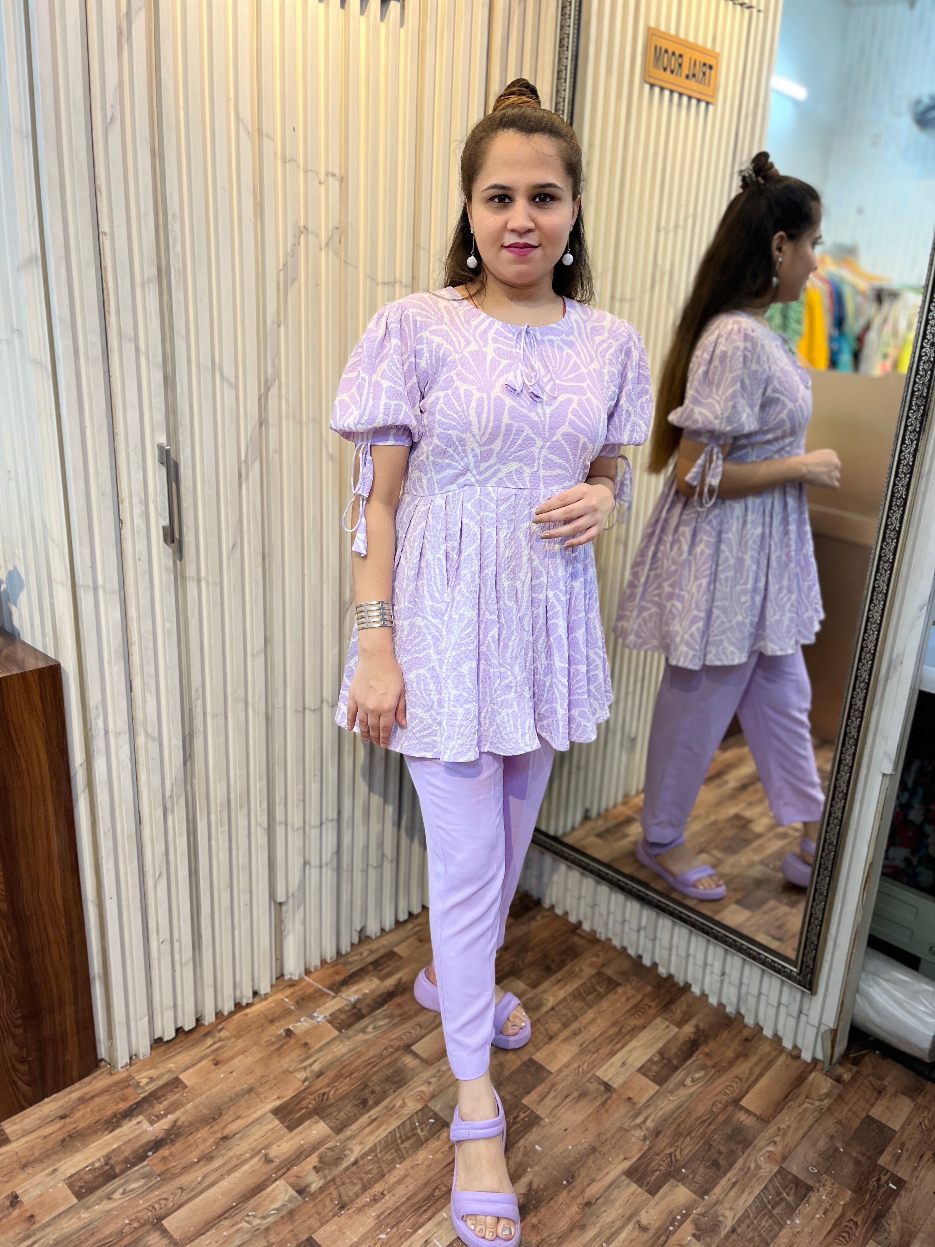 Lavender Abstract Flared Coord