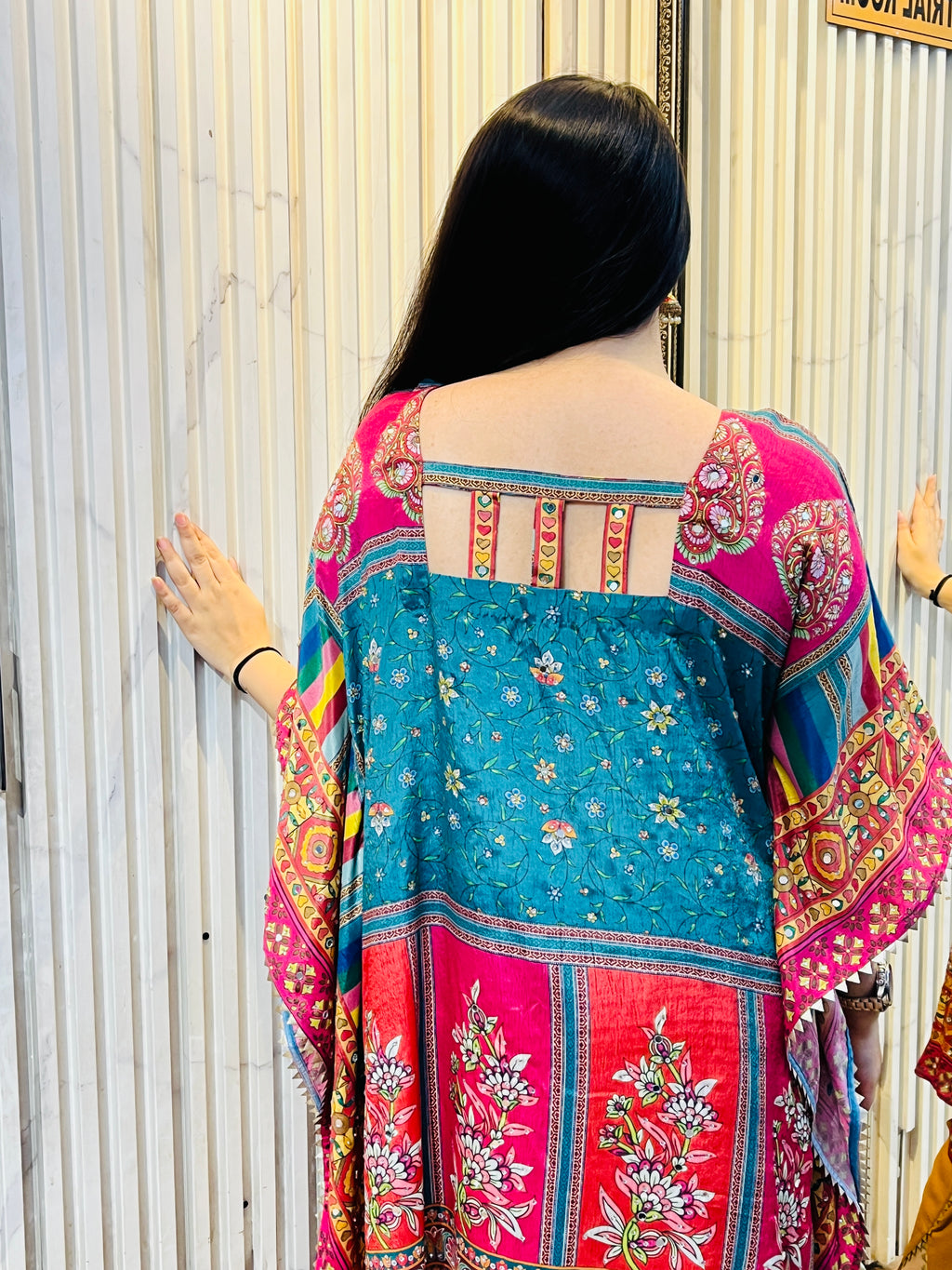 Crepe Mirror Kaftan Tulip Pants Coord