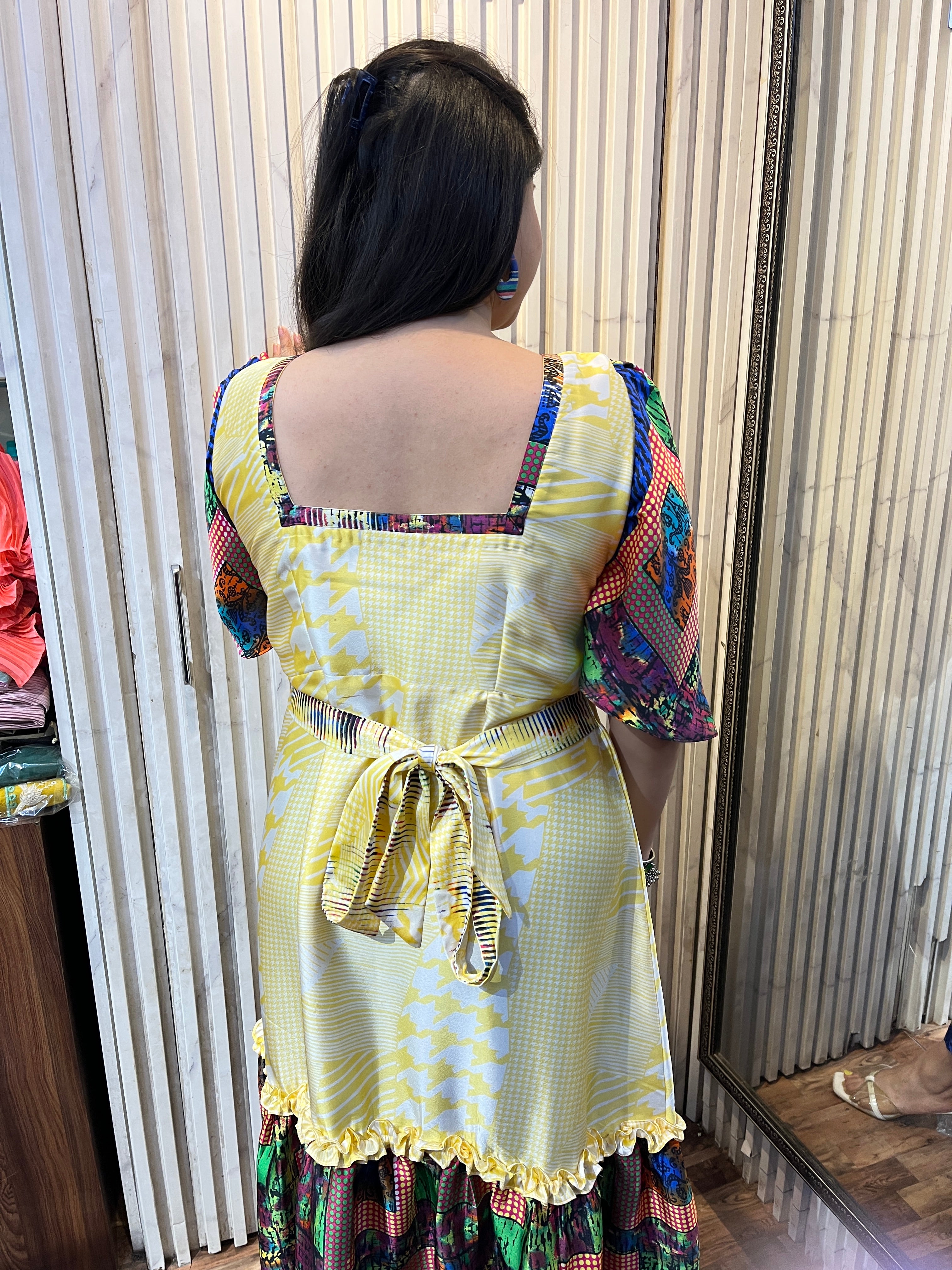 Satin Lemon Maxi Dress