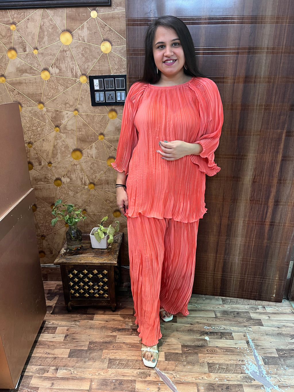 Pleated Georgette Coord Set