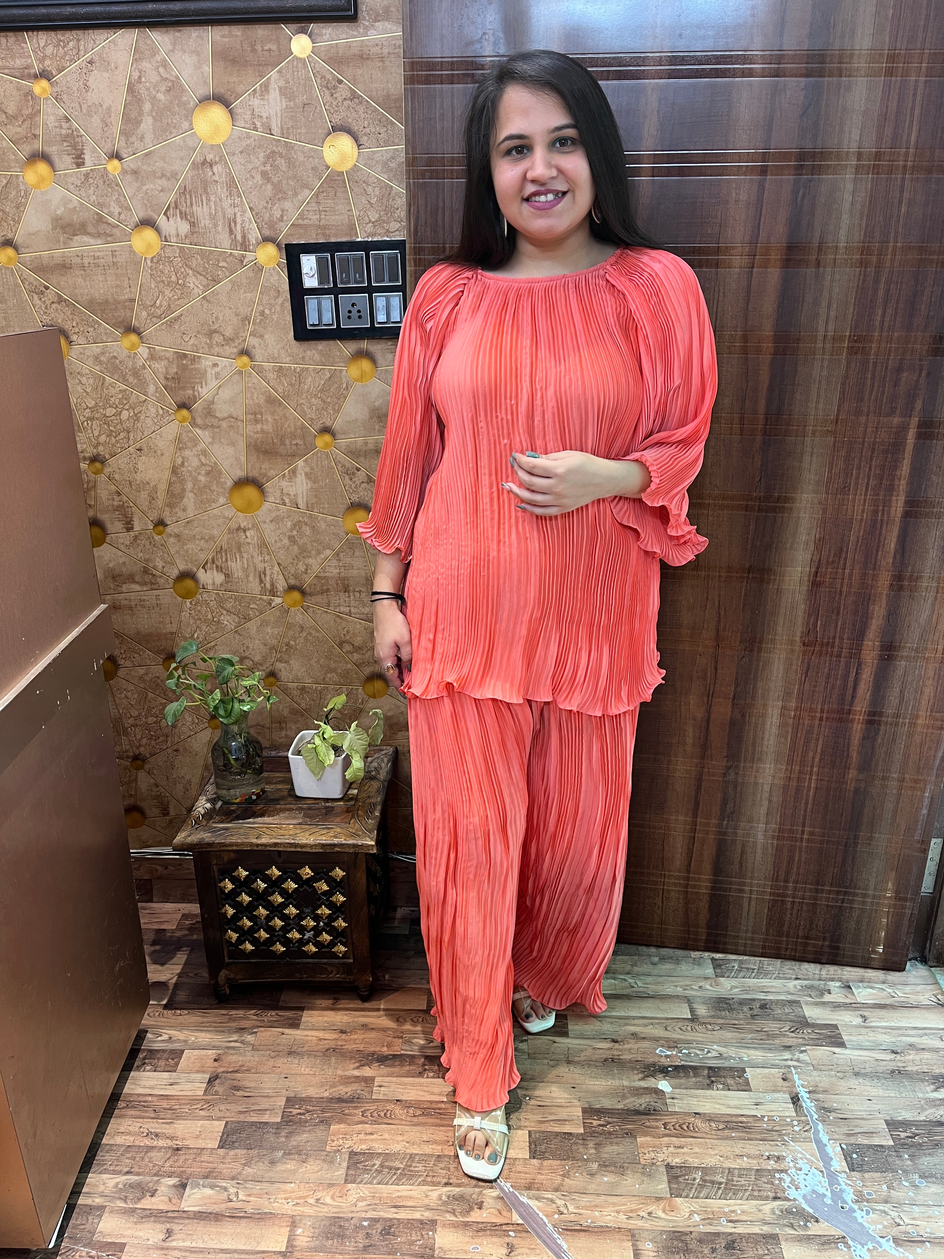 Pleated Georgette Coord Set
