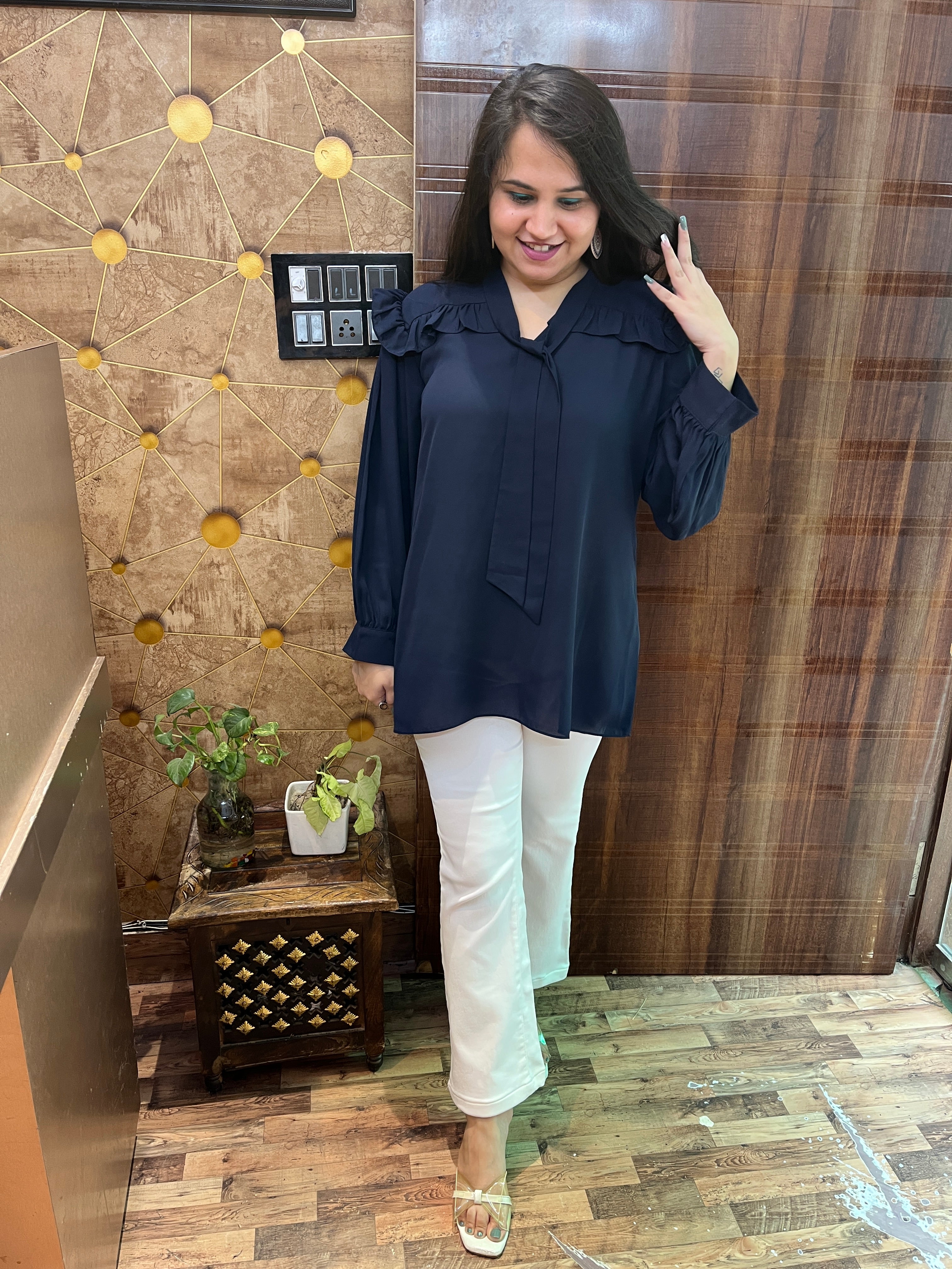 Double Georgette Frill Top