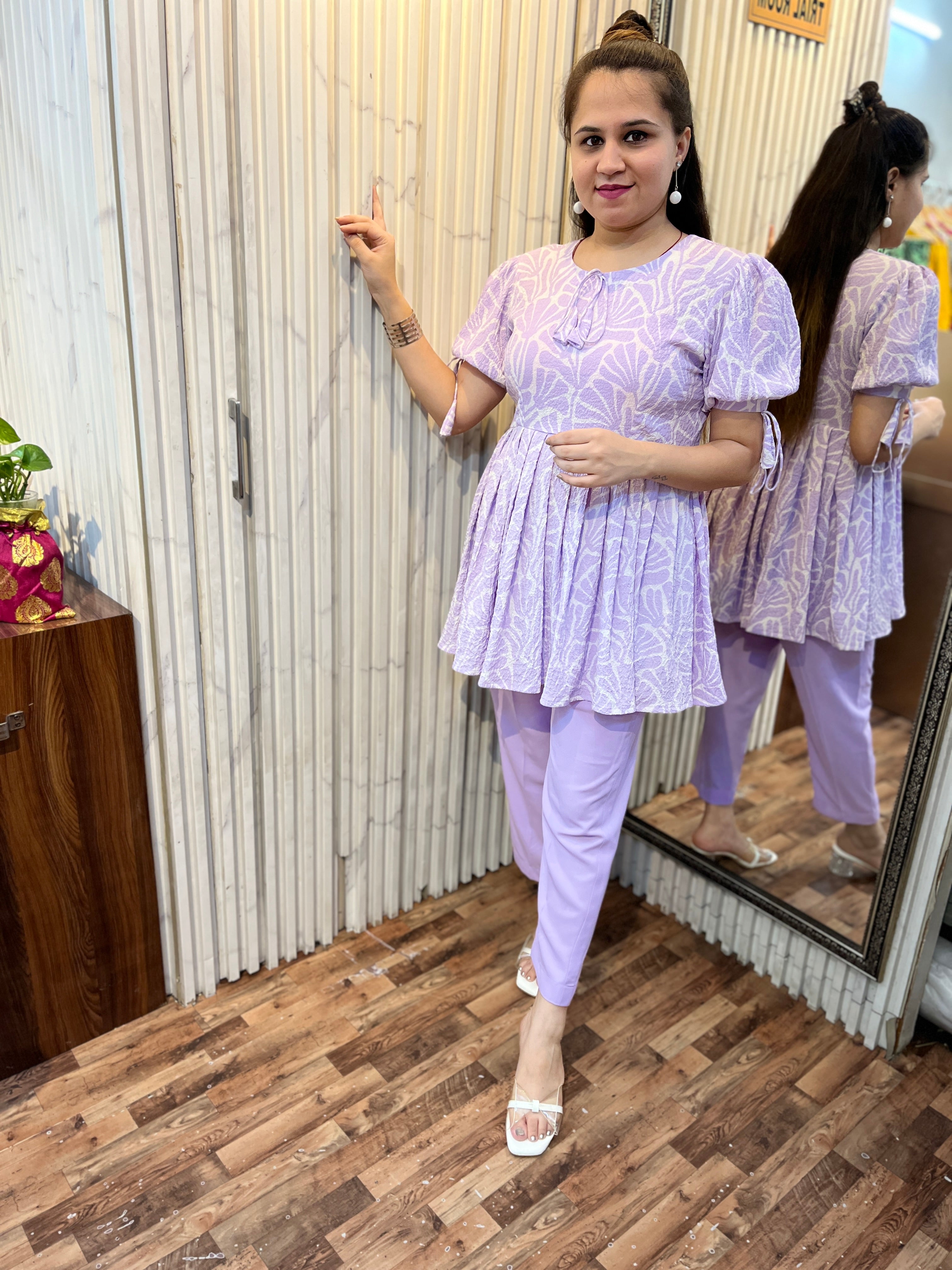 Lavender Abstract Flared Coord
