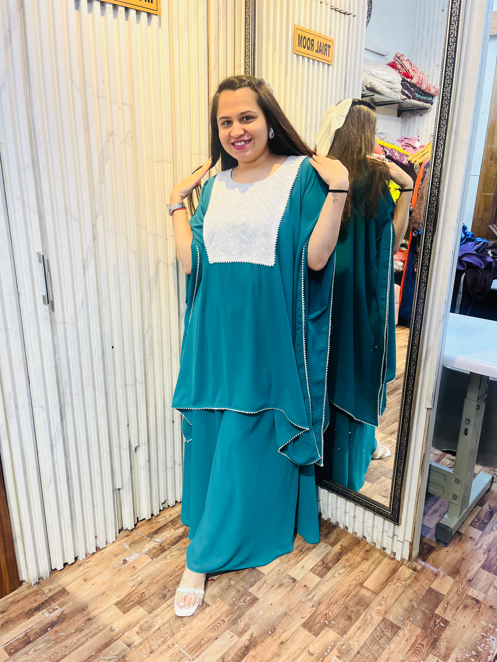 Double Georgette Kaftan Sharara Coord