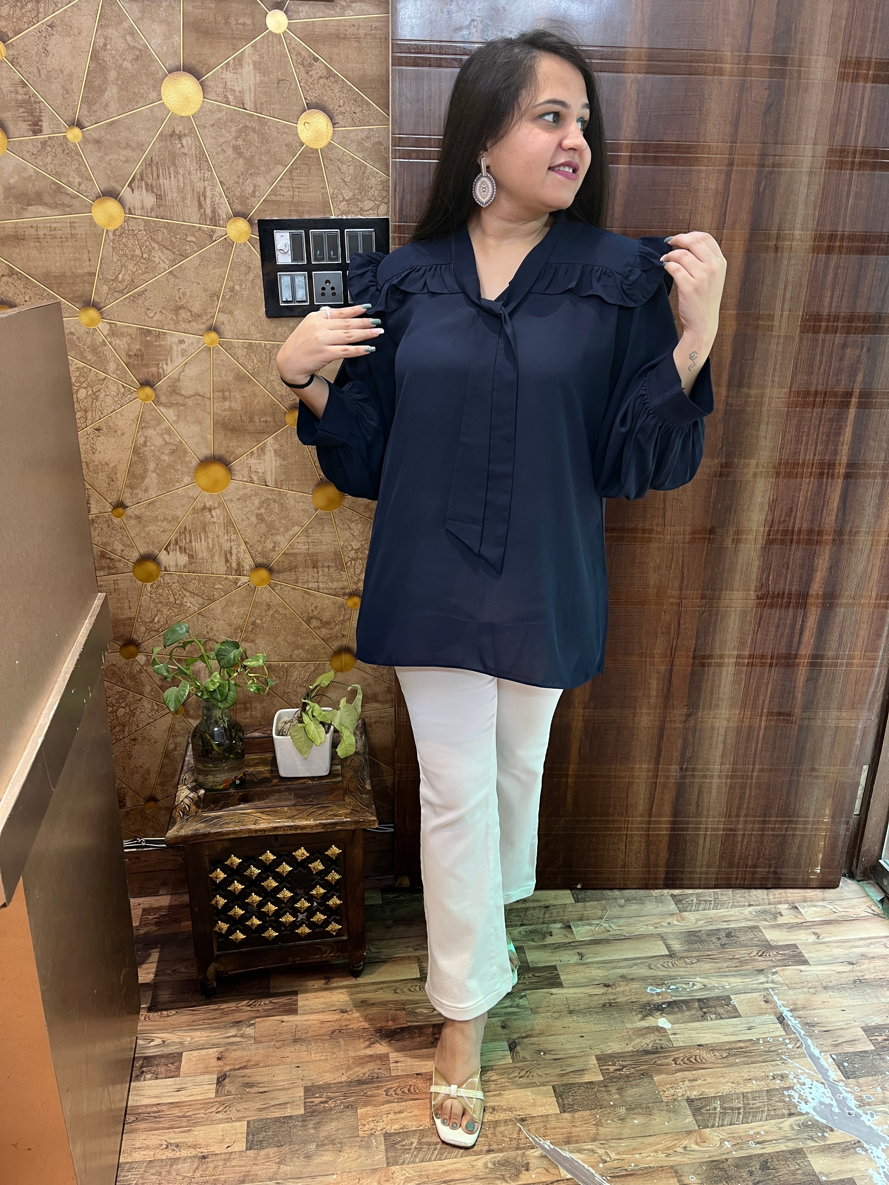 Double Georgette Frill Top