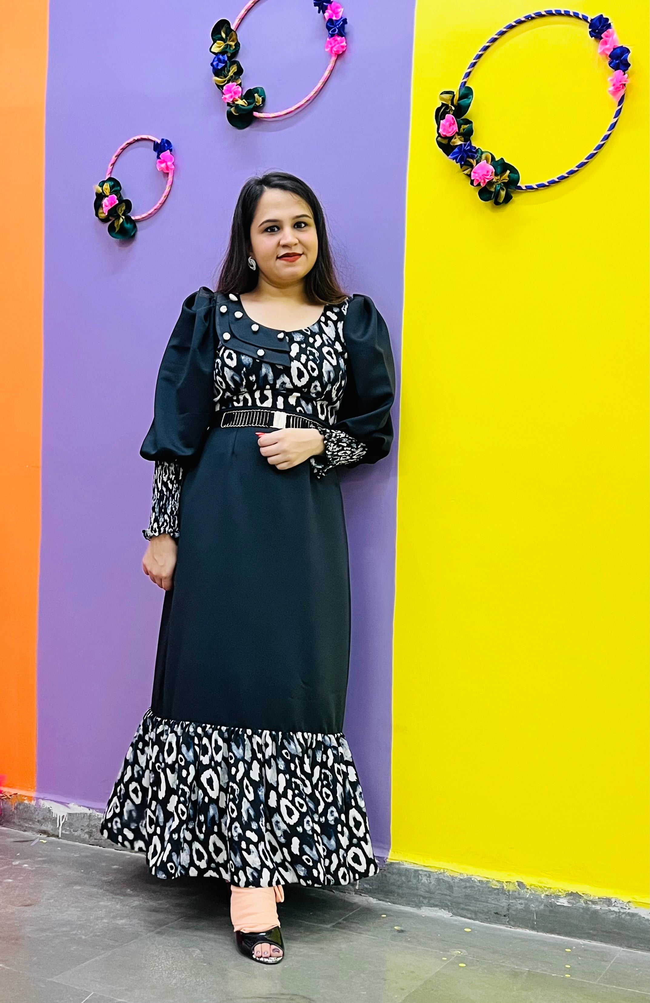 Double Georgette Crepe Maxi Dress