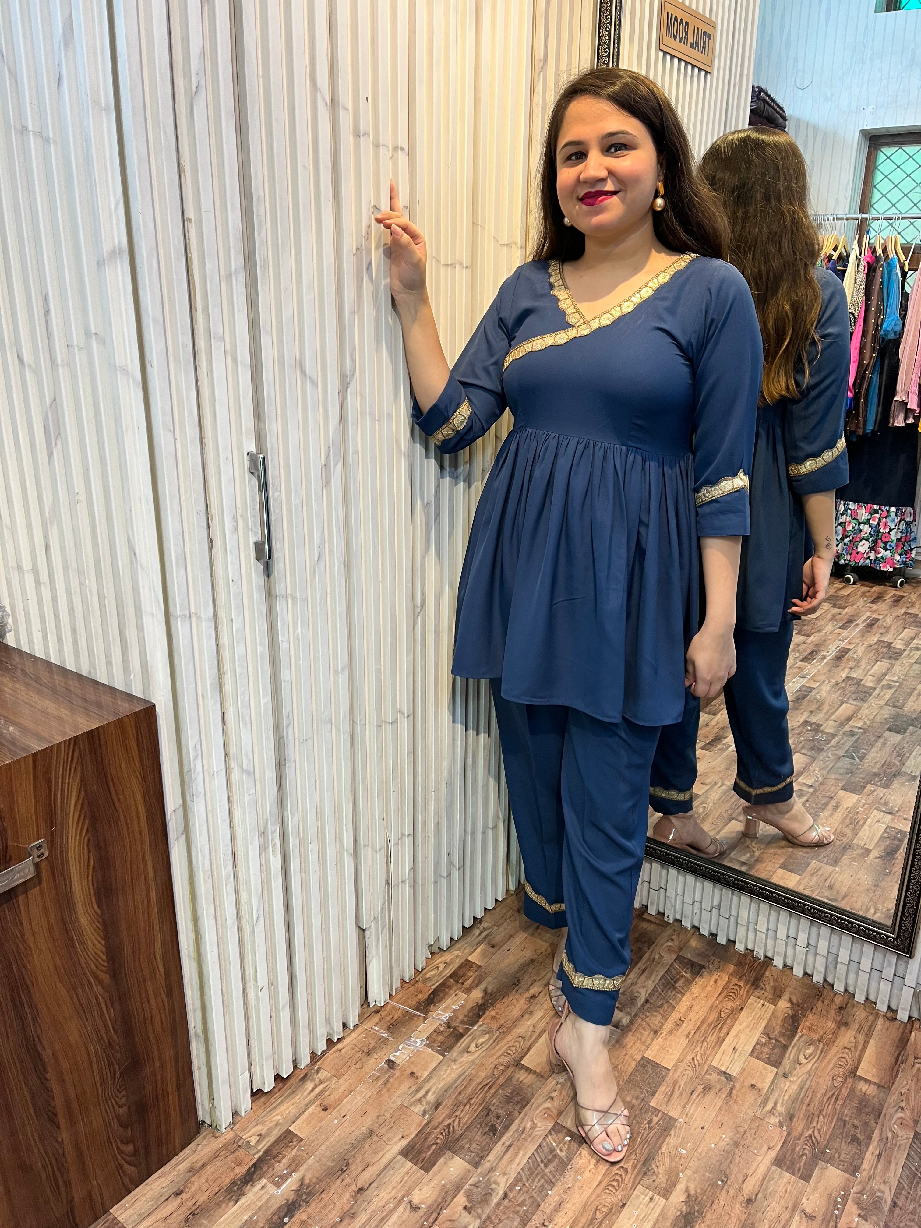 Blue Angrakha Coord