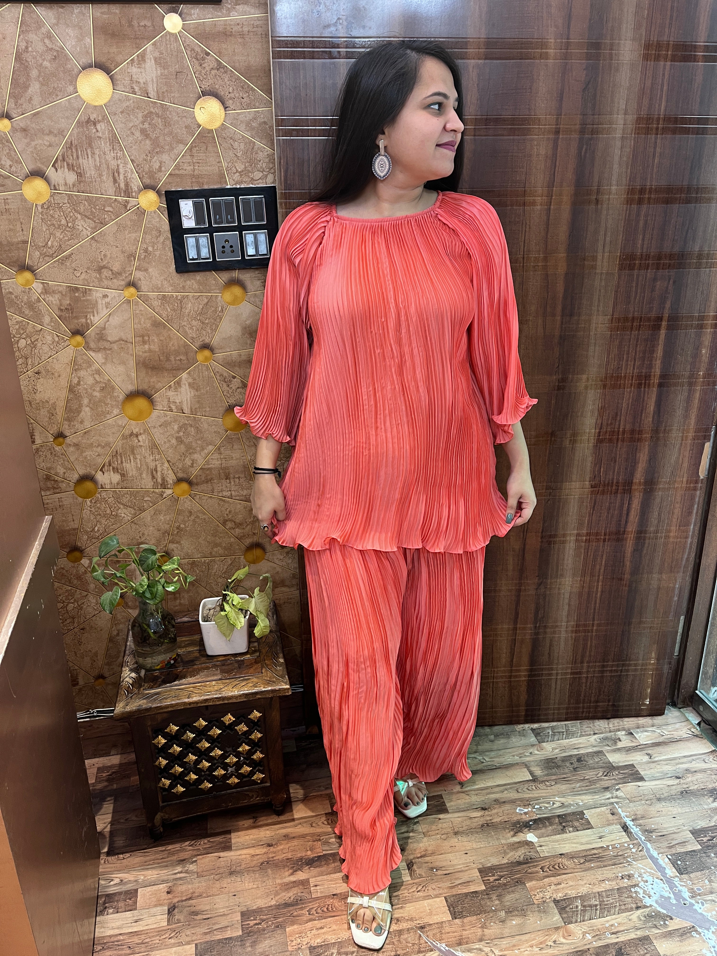 Pleated Georgette Coord Set