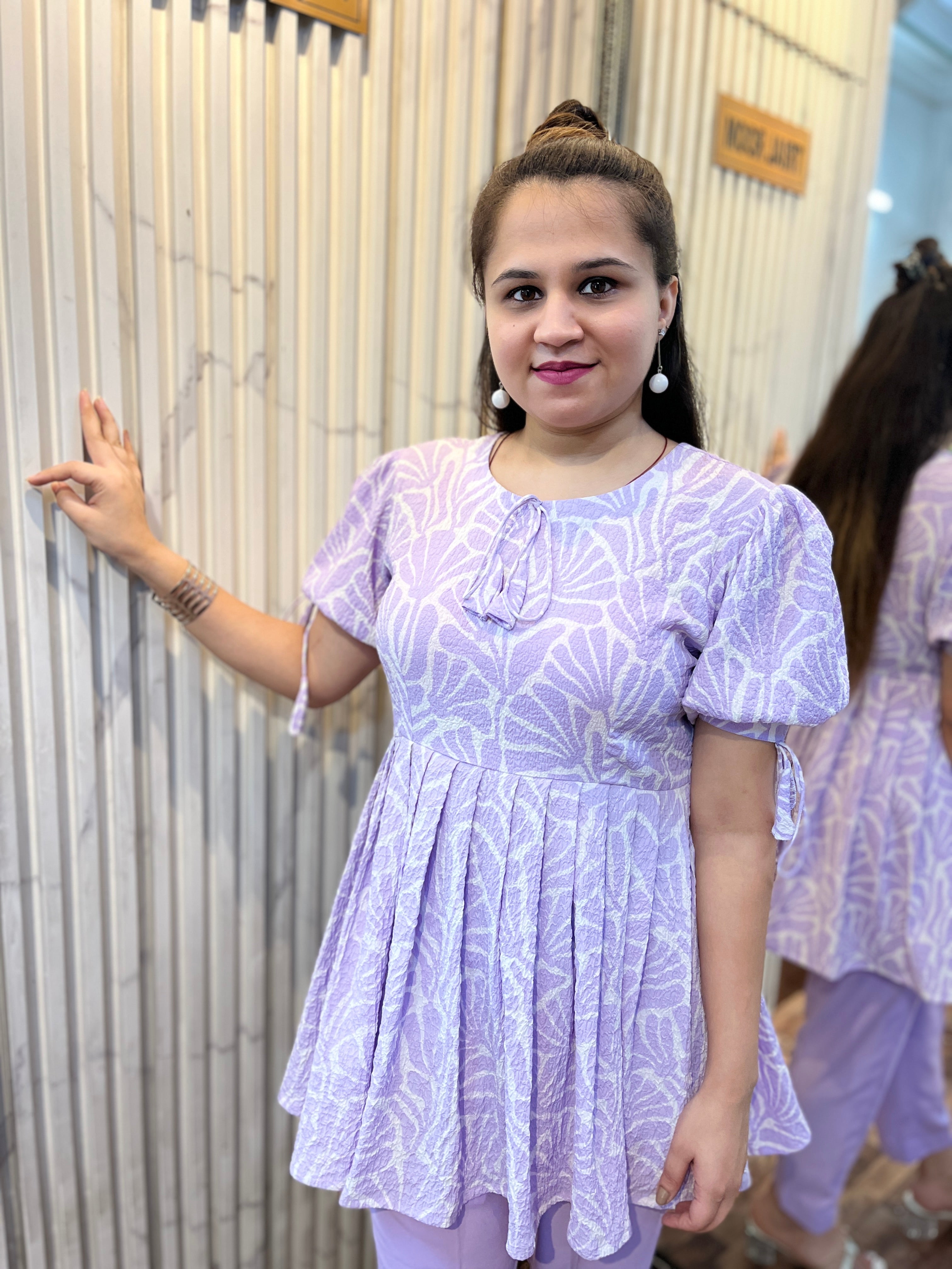 Lavender Abstract Flared Coord