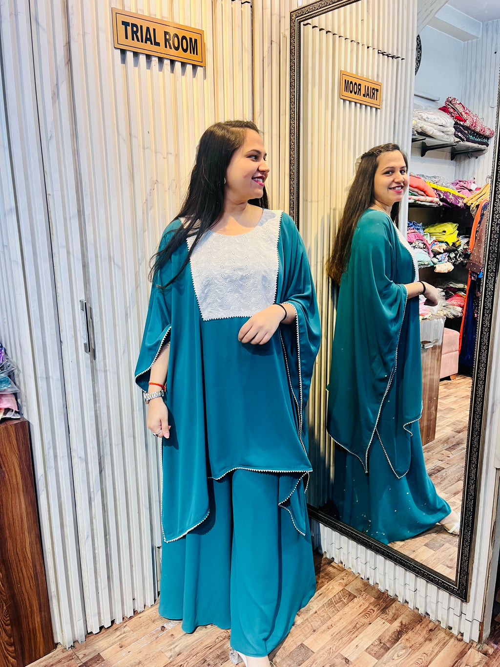 Double Georgette Kaftan Sharara Coord