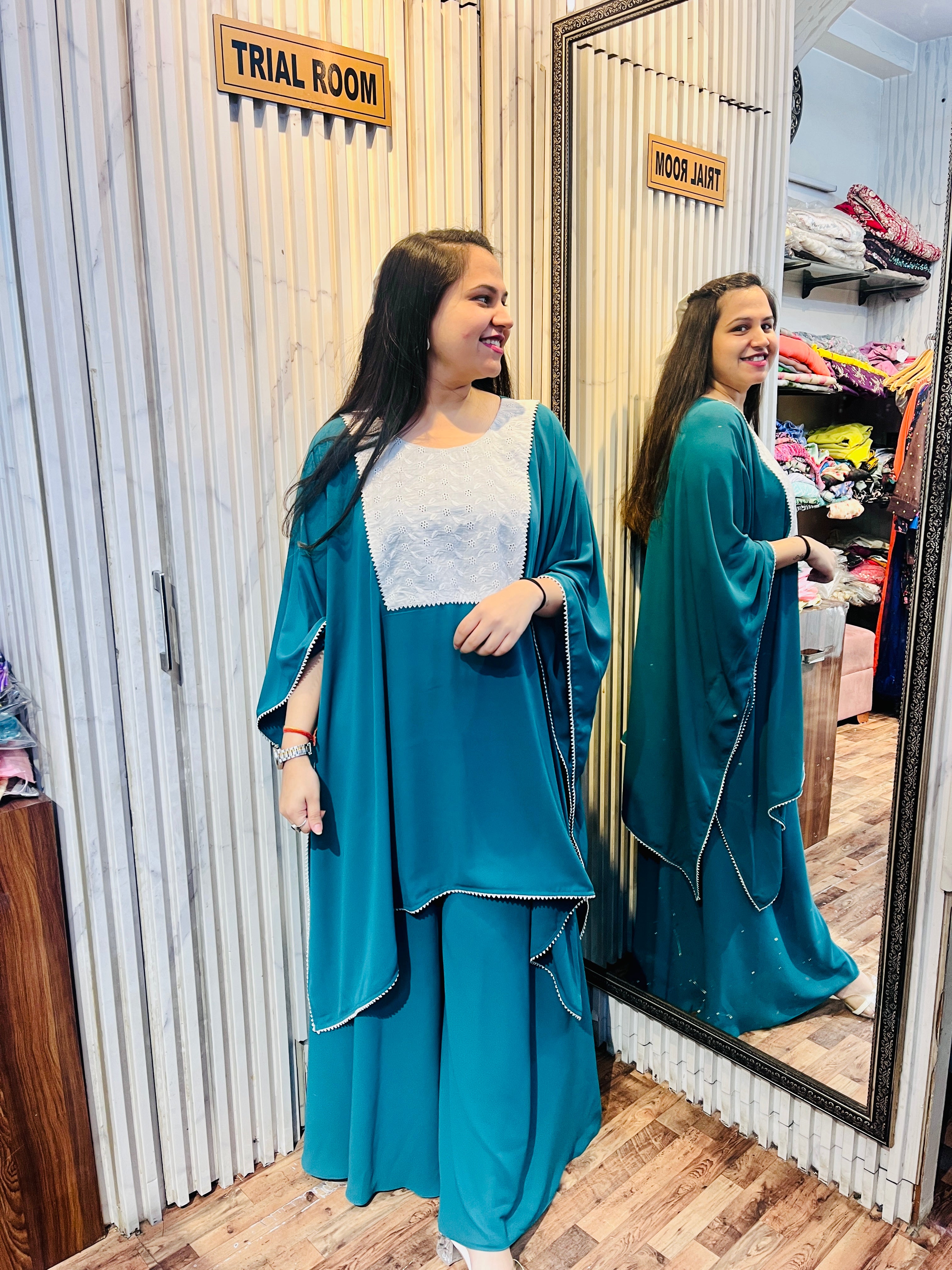 Double Georgette Kaftan Sharara Coord