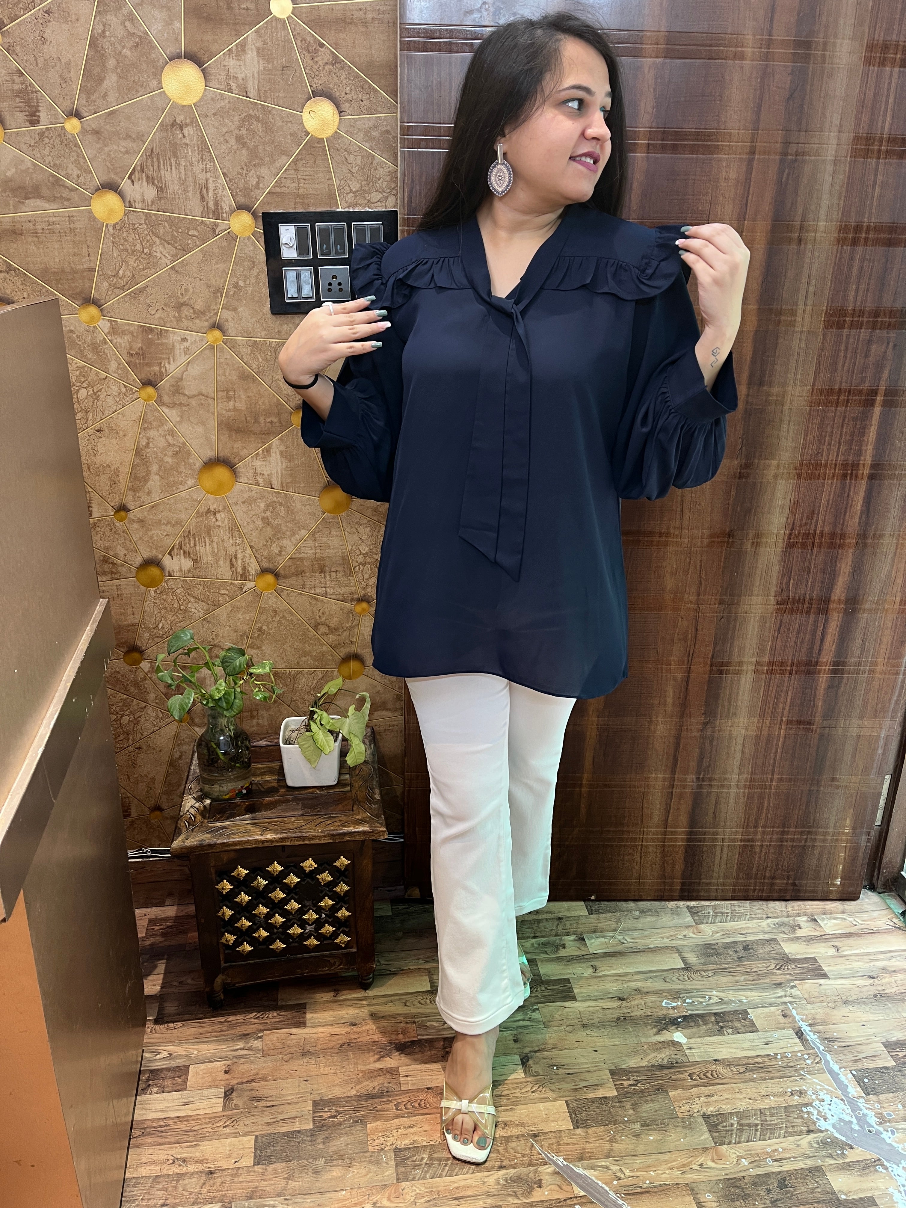 Double Georgette Frill Top