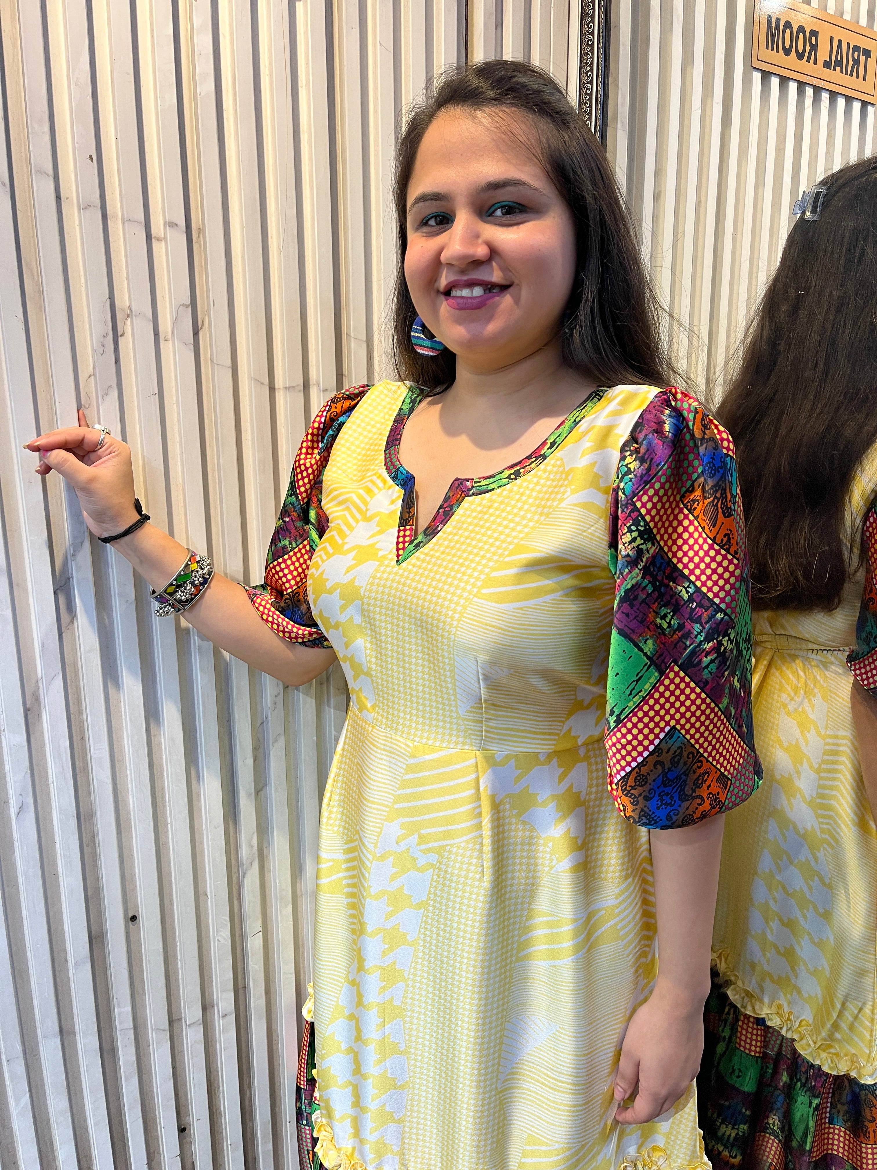 Satin Lemon Maxi Dress