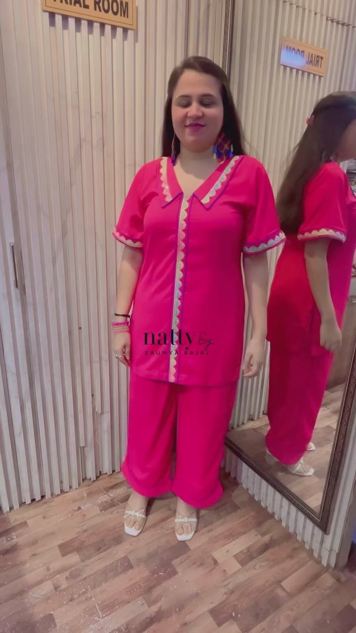 Korean Georgette Lapel Coord Set