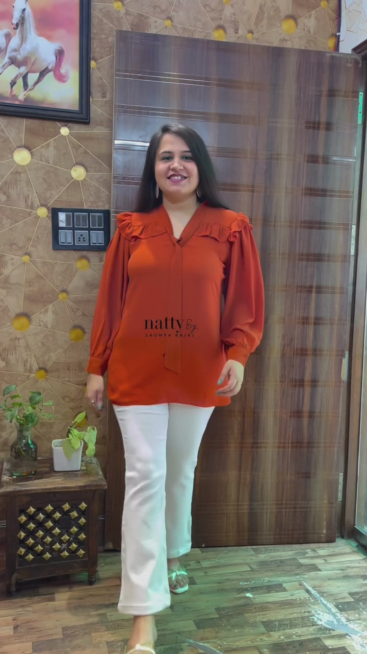 Double Georgette Frill Top